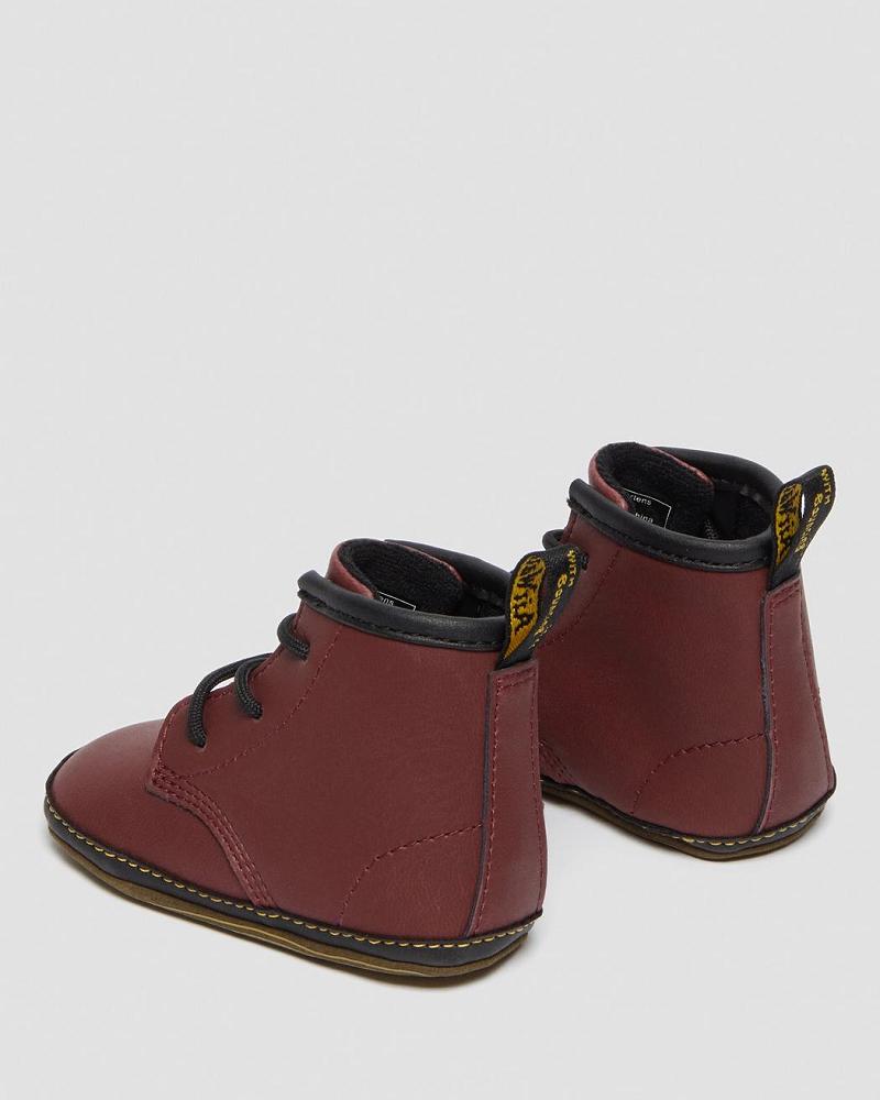 Kids' Dr Martens Newborn 1460 Auburn Leather Booties Casual Boots Pink / Red | AU 660EBC